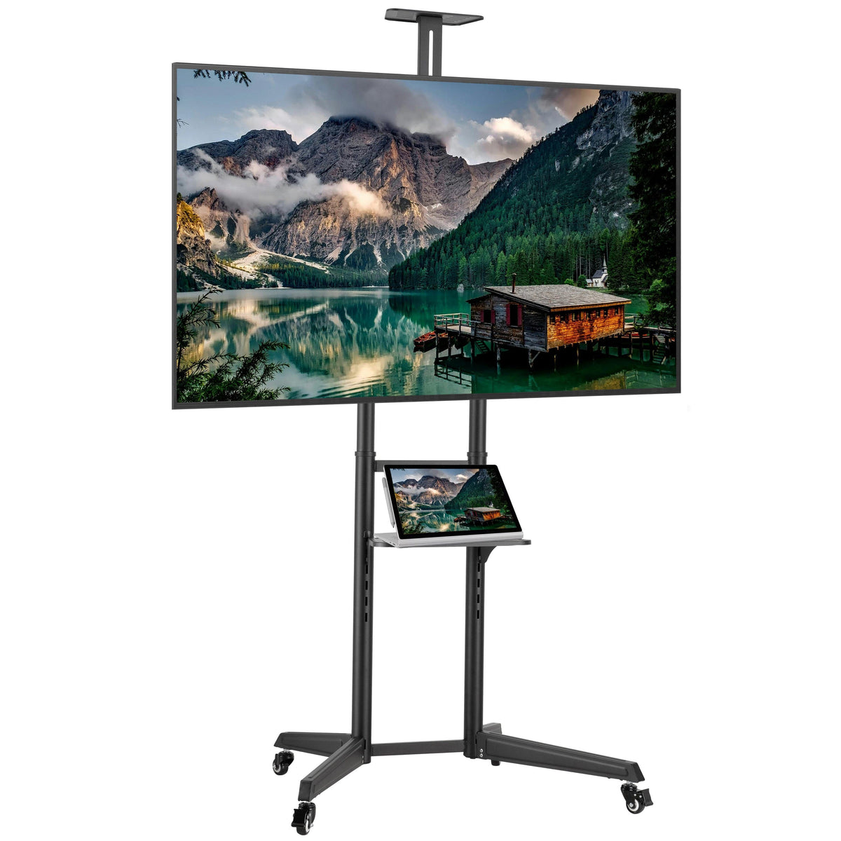 ProperAV Mobile TV Trolley Stand on Wheels for 37" - 70" Screens (50kg Capacity / Vesa Max. 400x600) – view 2