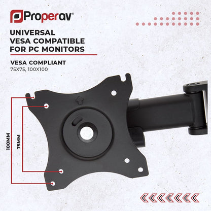 ProperAV Desk Monitor Mount 17" - 32" Dual Articulated Swing Arm Vesa Max 100x100 – view 6
