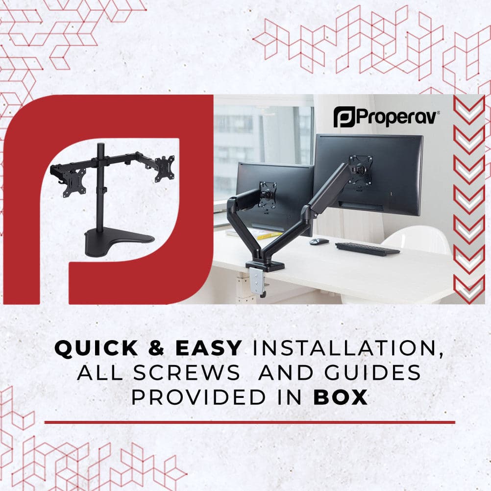 ProperAV Desk Monitor Mount 17" - 32" Dual Articulated Swing Arm Vesa Max 100x100 – view 8