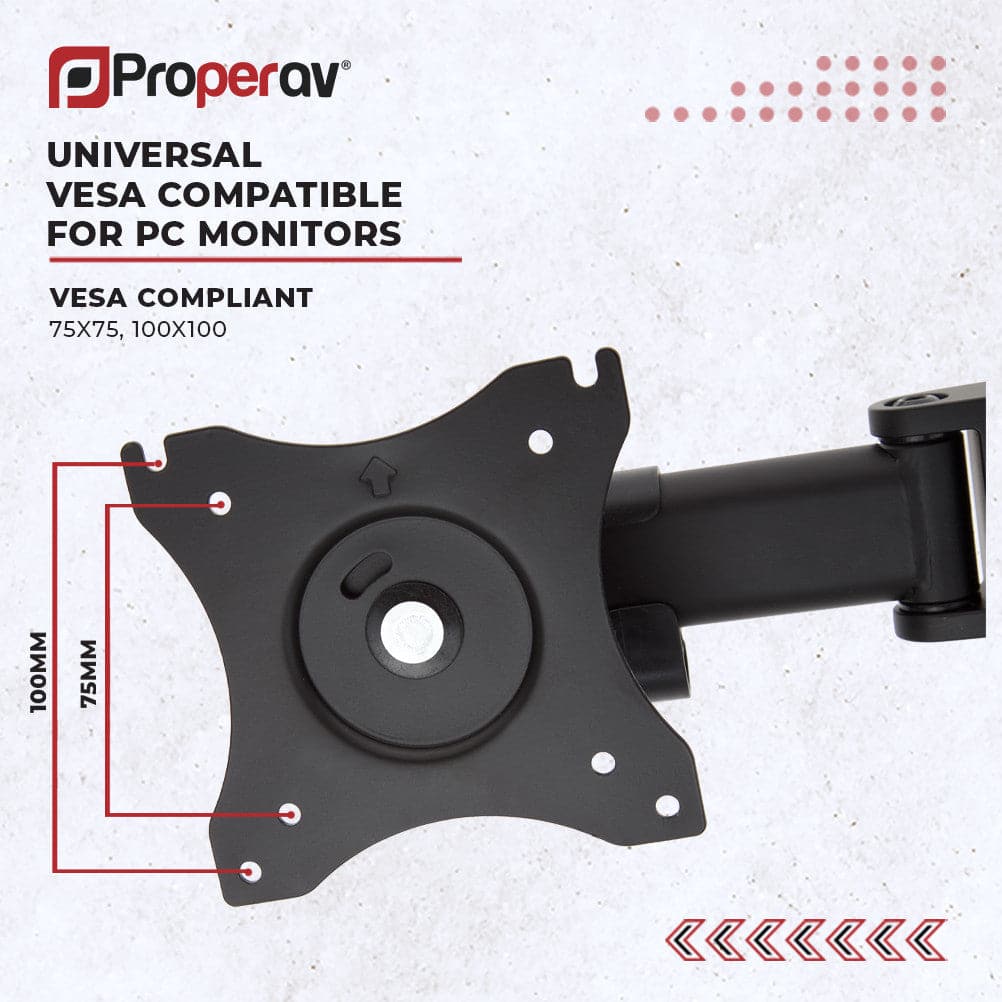 ProperAV Desk Monitor Mount 17" - 32" Extra Height Dual Articulated Swing Arm Vesa Max 100x100 – view 7