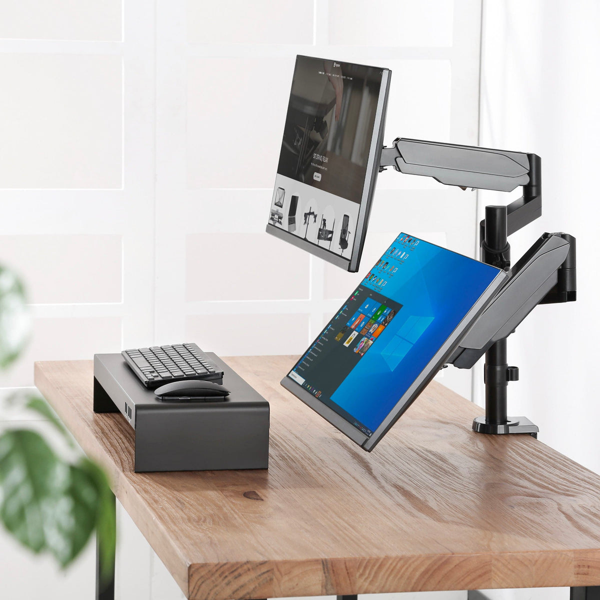 ProperAV Desk Monitor Mount 17" - 32" Extra Height Dual Articulated Swing Arm Vesa Max 100x100 – view 2