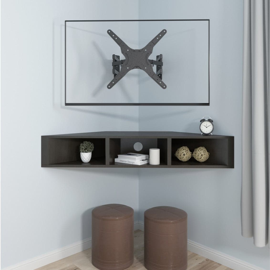 ProperAV Corner TV Wall Bracket (23" - 55" / 45kg Capacity / Vesa Max. 400x400) - Black – view 2