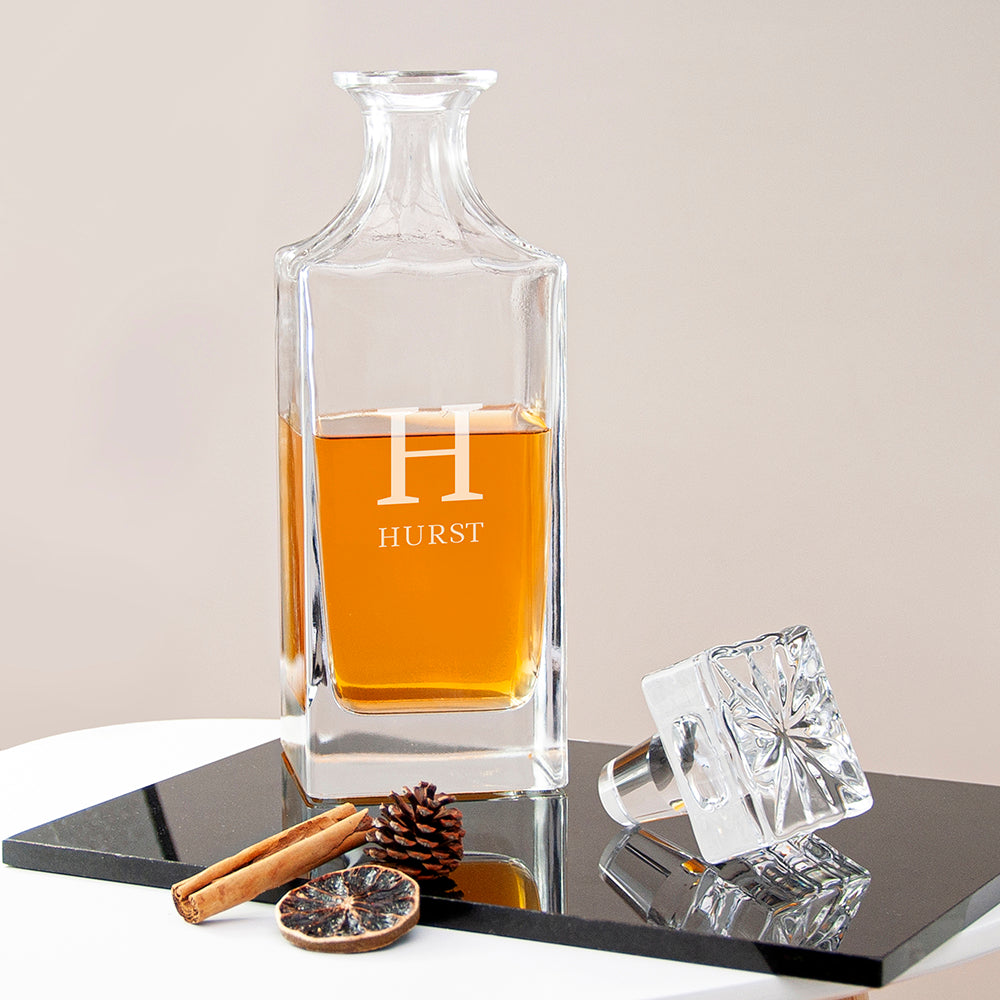 Personalised Timeless Monogram Square Decanter