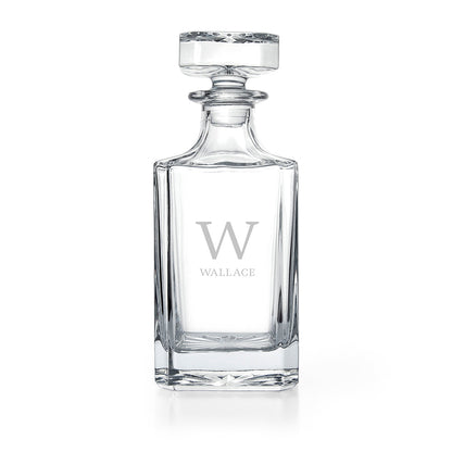 Personalised Classic Monogram Square Decanter