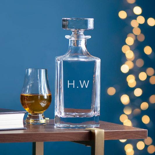 Personalised Classic Initials Square Decanter