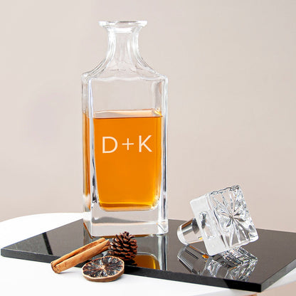 Personalised Classic Initials Square Decanter