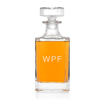 Personalised Classic Initials Square Decanter