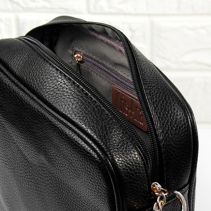 Personalised Luxury Crossbody Bag in Black – view 6