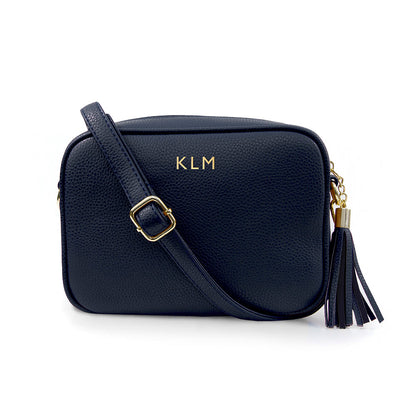 Personalised Luxury Crossbody Bag in Navy – view 4