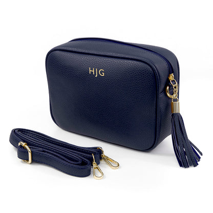 Personalised Luxury Crossbody Bag in Navy
