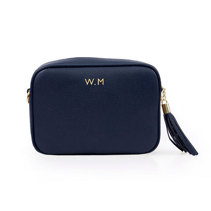 Personalised Luxury Crossbody Bag in Navy – view 9