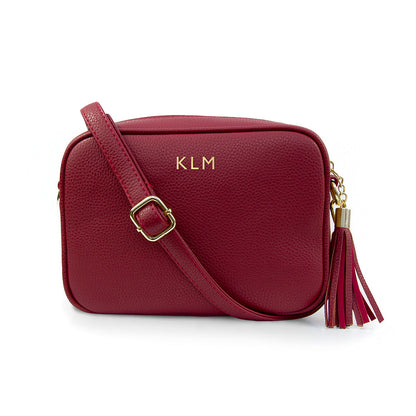 Personalised Luxury Crossbody Bag in Red – view 10