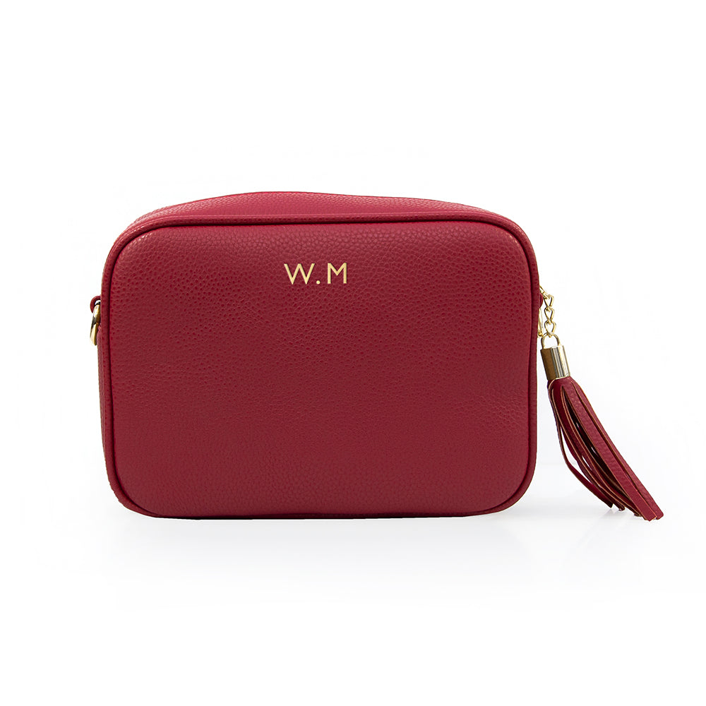 Personalised Luxury Crossbody Bag in Red – view 9
