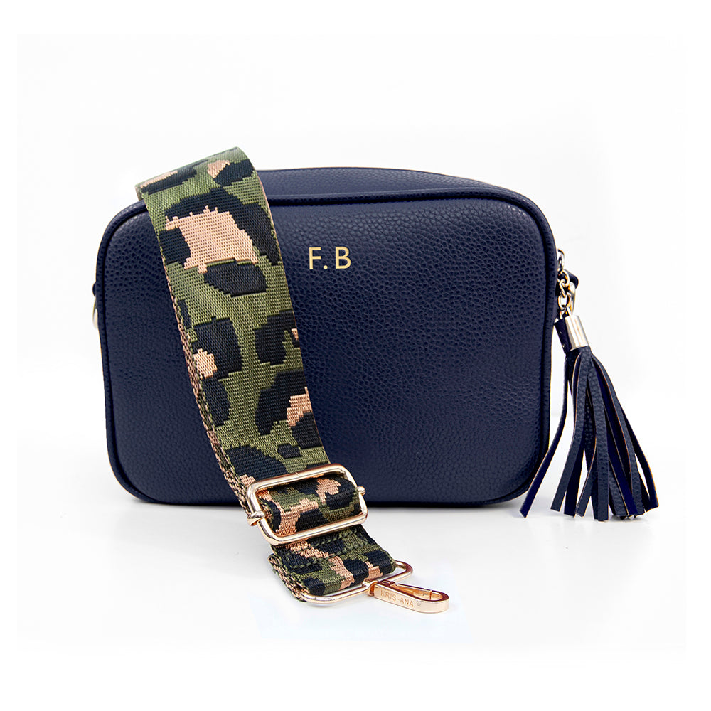 Personalised Luxury Crossbody Bag in Navy – view 10