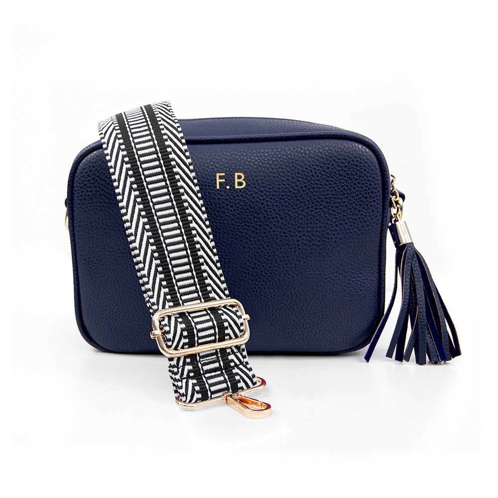 Personalised Luxury Crossbody Bag in Navy – view 13