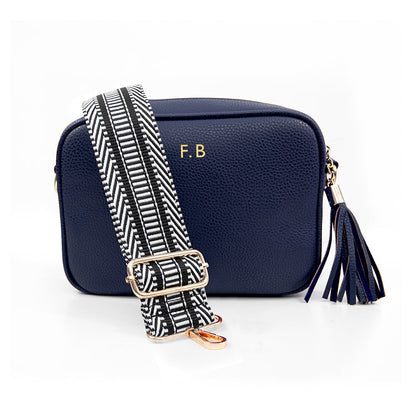 Personalised Luxury Crossbody Bag in Navy – view 13