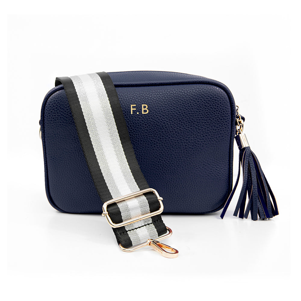 Personalised Luxury Crossbody Bag in Navy – view 2