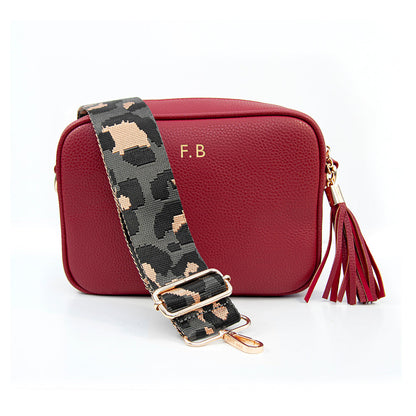 Personalised Luxury Crossbody Bag in Red – view 14
