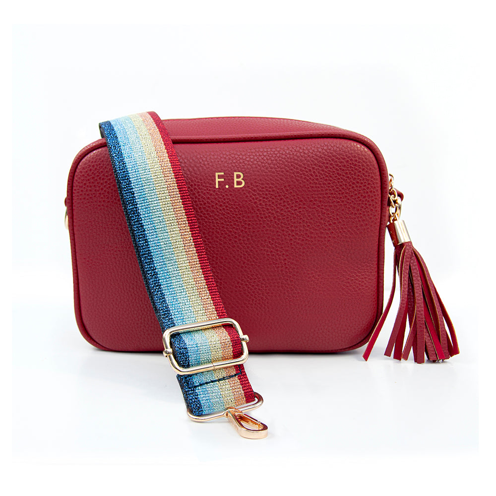 Personalised Luxury Crossbody Bag in Red – view 12