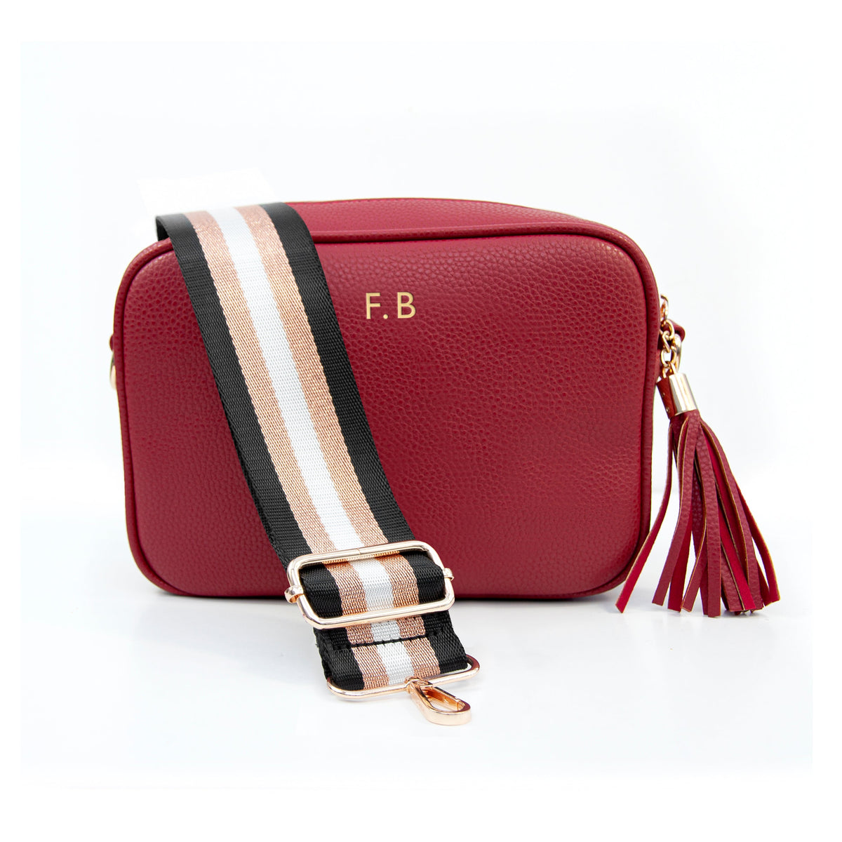 Personalised Luxury Crossbody Bag in Red – view 2
