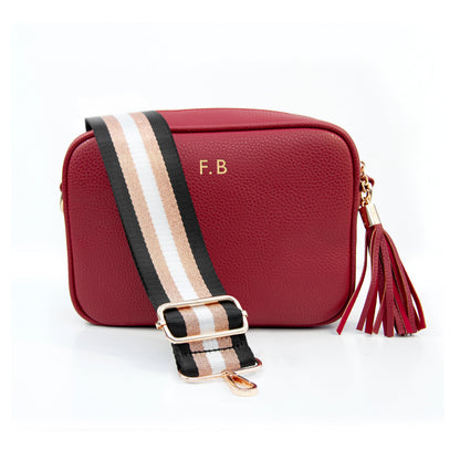 Personalised Luxury Crossbody Bag in Red – view 2