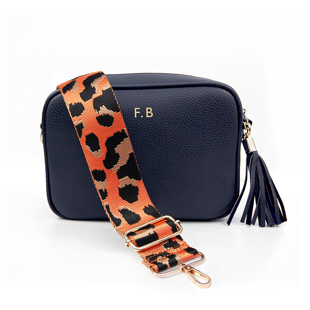 Personalised Luxury Crossbody Bag in Navy