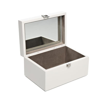Personalised Contemporary White Mirrored Jewellery Box