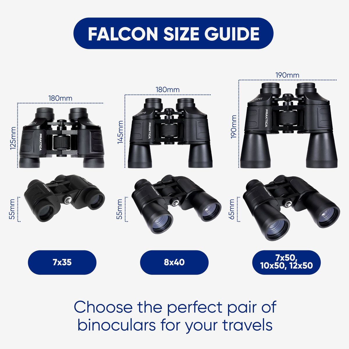 Praktica Falcon 10x50mm Porro Prism Field Binoculars - Sand – view 4
