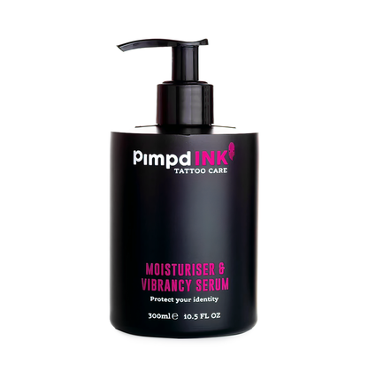 Tattoo-care Bundle, Moisturiser & Vibrancy Serum + Exfoliating Body Scrub | 300ml Pumps