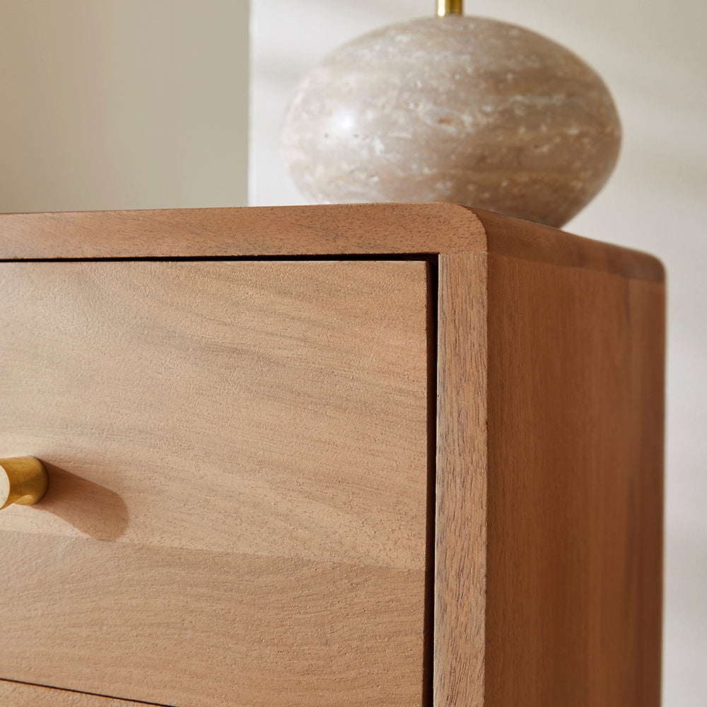 Scandinavian Light Walnut Logan Narrow Bedside Table – view 6
