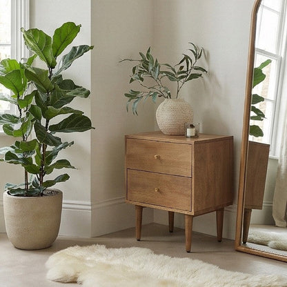 Scandinavian Light Walnut Oslo Bedside Table
