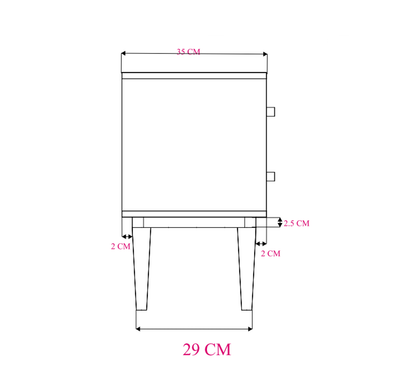 Scandinavian Light Walnut Oslo Bedside Table