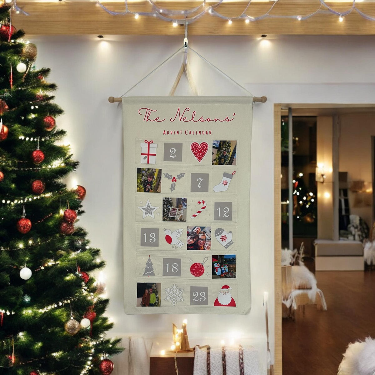 Personalised family advent calendar with family photos – view 2