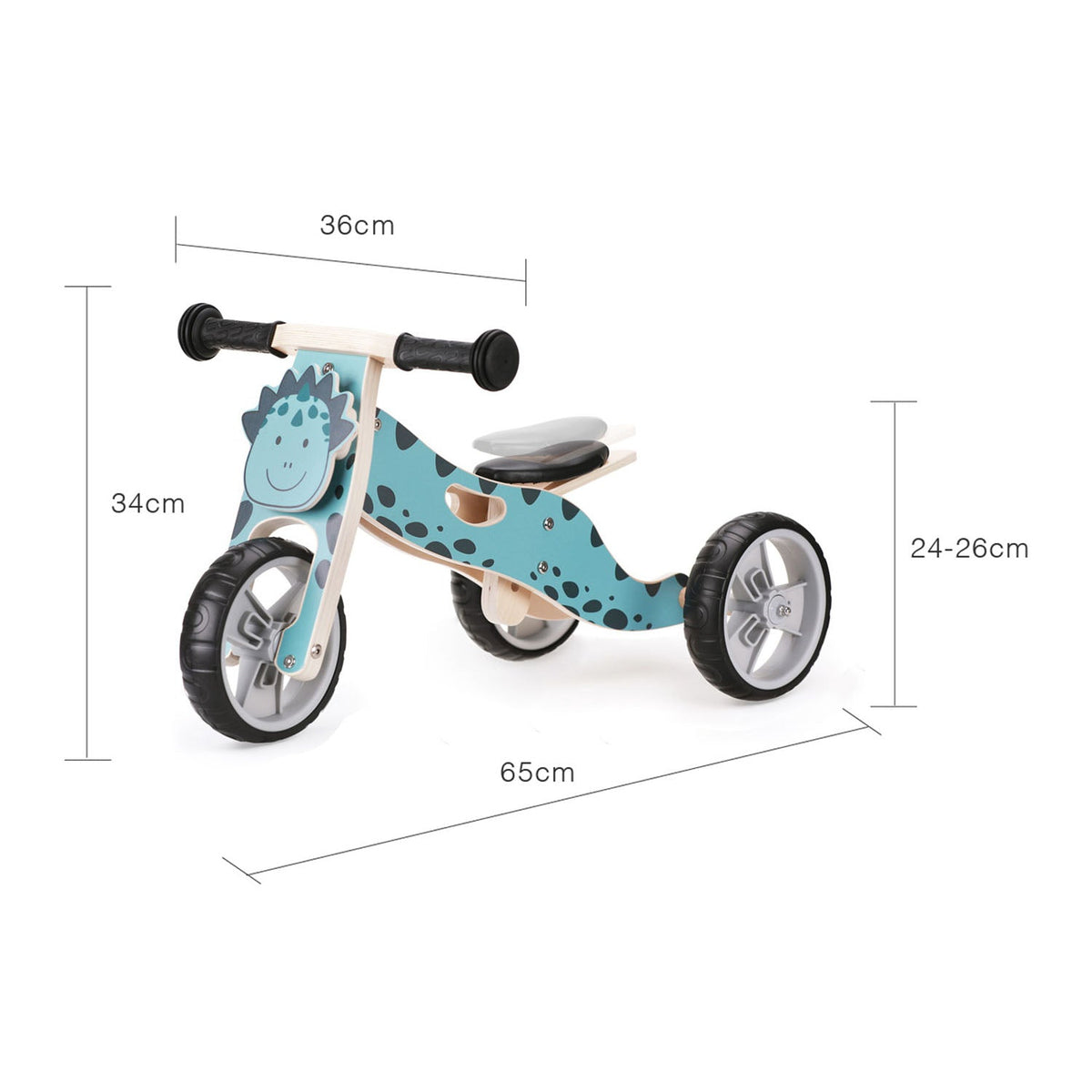 2-in-1 Wooden Balance Bike & Trike for Kids – view 9