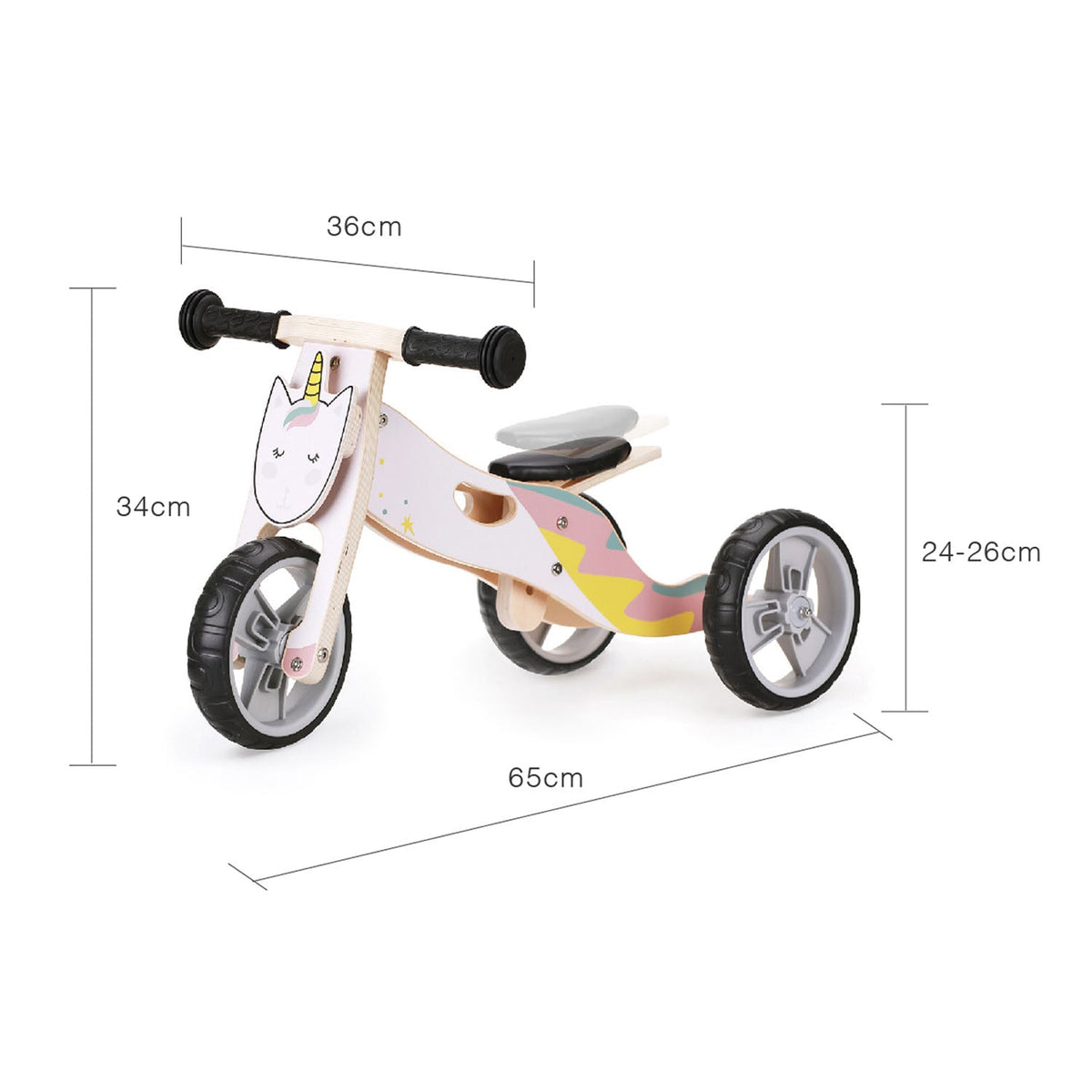 2-in-1 Wooden Balance Bike & Trike for Kids – view 7