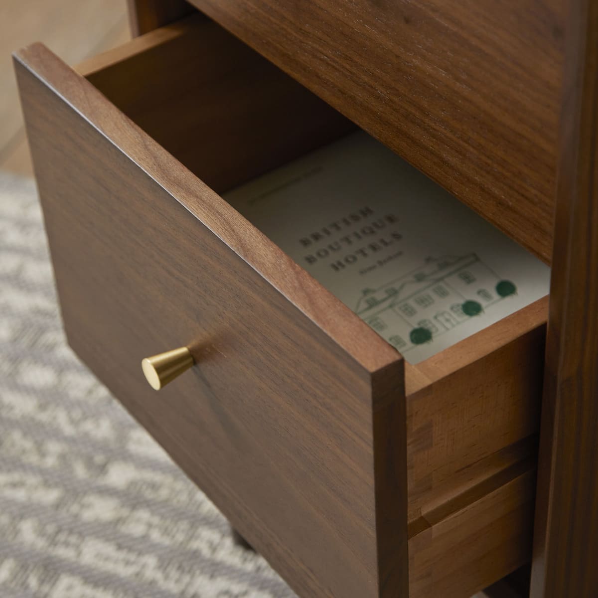 Wright Narrow Walnut Bedside Table