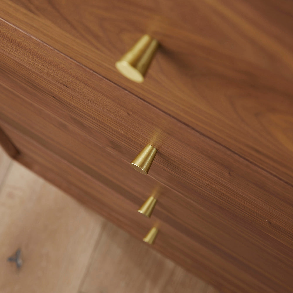 Wright Walnut Tallboy Chest of 5 Drawers – view 5