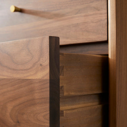 Wright Walnut Tallboy Chest of 5 Drawers – view 2