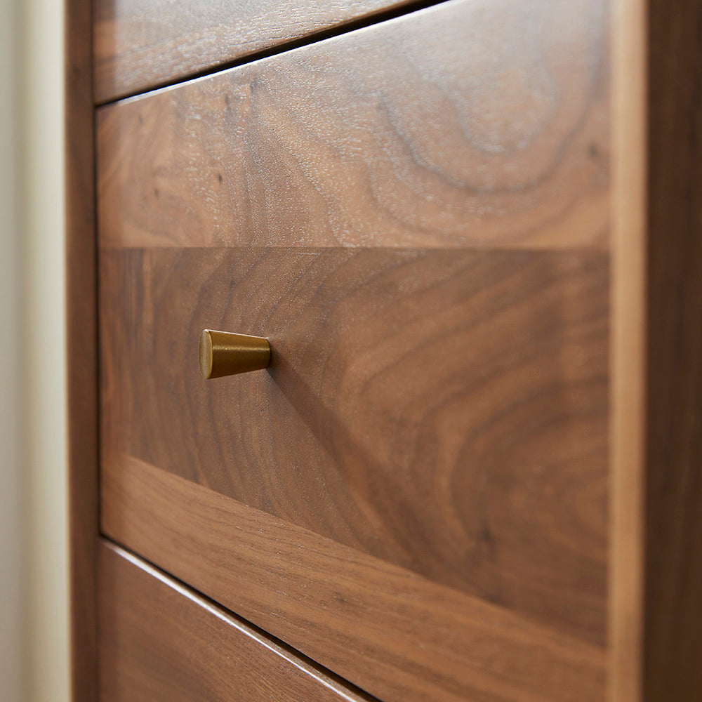 Wright Walnut Tallboy Chest of 5 Drawers – view 6