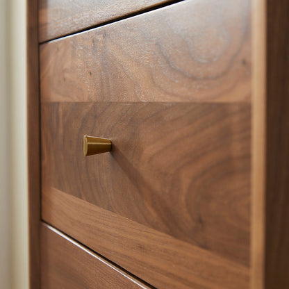 Wright Walnut Tallboy Chest of 5 Drawers – view 6