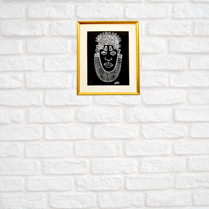 IDIA Ancient African Inspired A3 Giclée Art Print in Black/Gold Frame