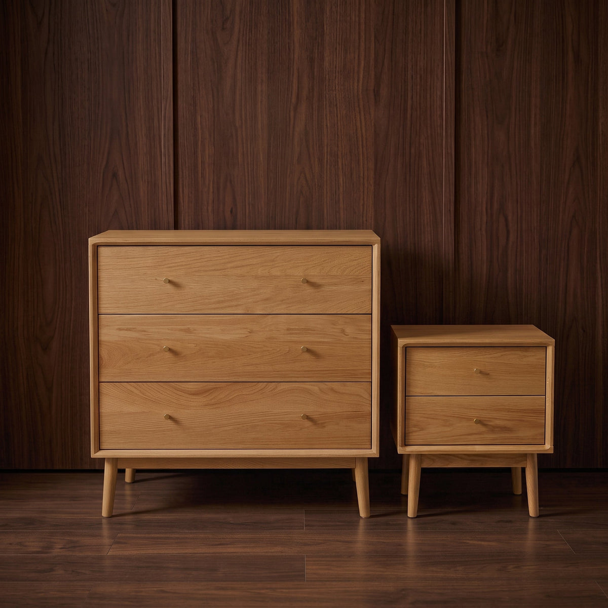 Wright Oak Chest of 3 Drawers – view 6