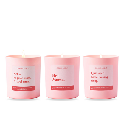 Mum Candle Gift Set – three funny Mischief candles together