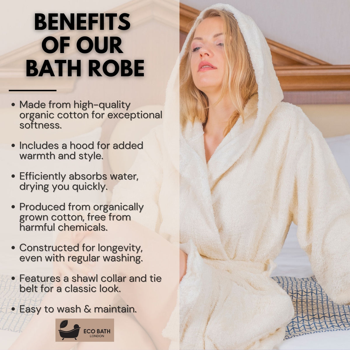 Hooded Organic Cotton Bathrobe