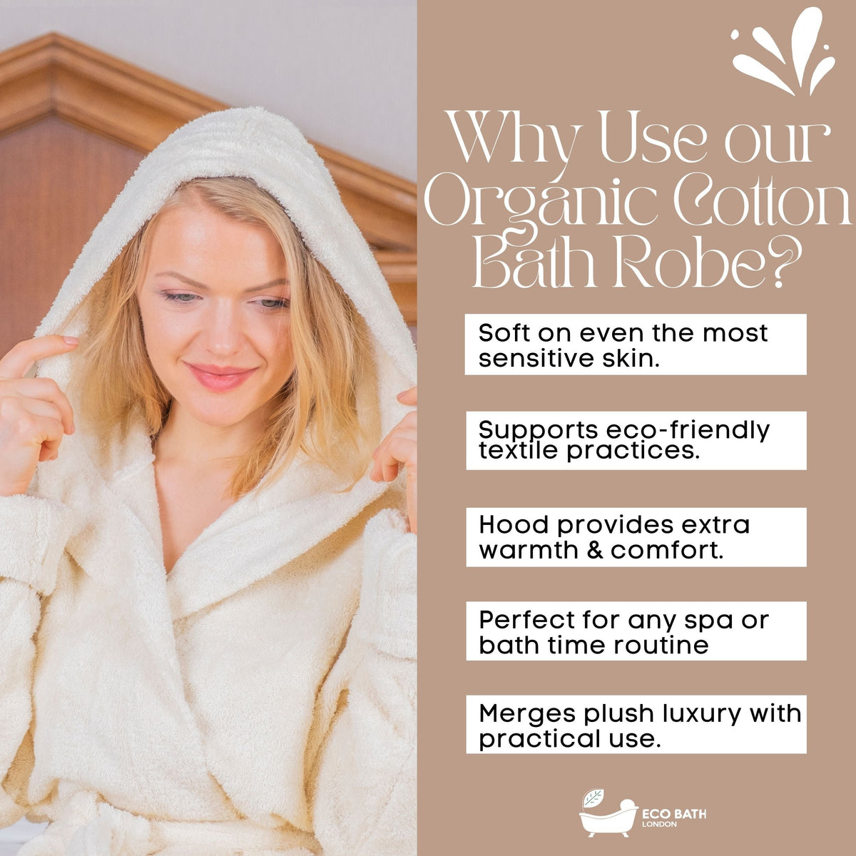 Hooded Organic Cotton Bathrobe