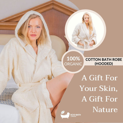 Hooded Organic Cotton Bathrobe