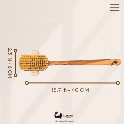 Eco Bath London Luxury Natural Sisal Olive Wood Body Brush - The Ultimate Dry Brushing Body Brush – view 6