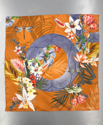 Rust Luxury Silk Pocket Square and tie in Gift set in box, 'Eden' design formal wear for weddings or groomsmen – view 7