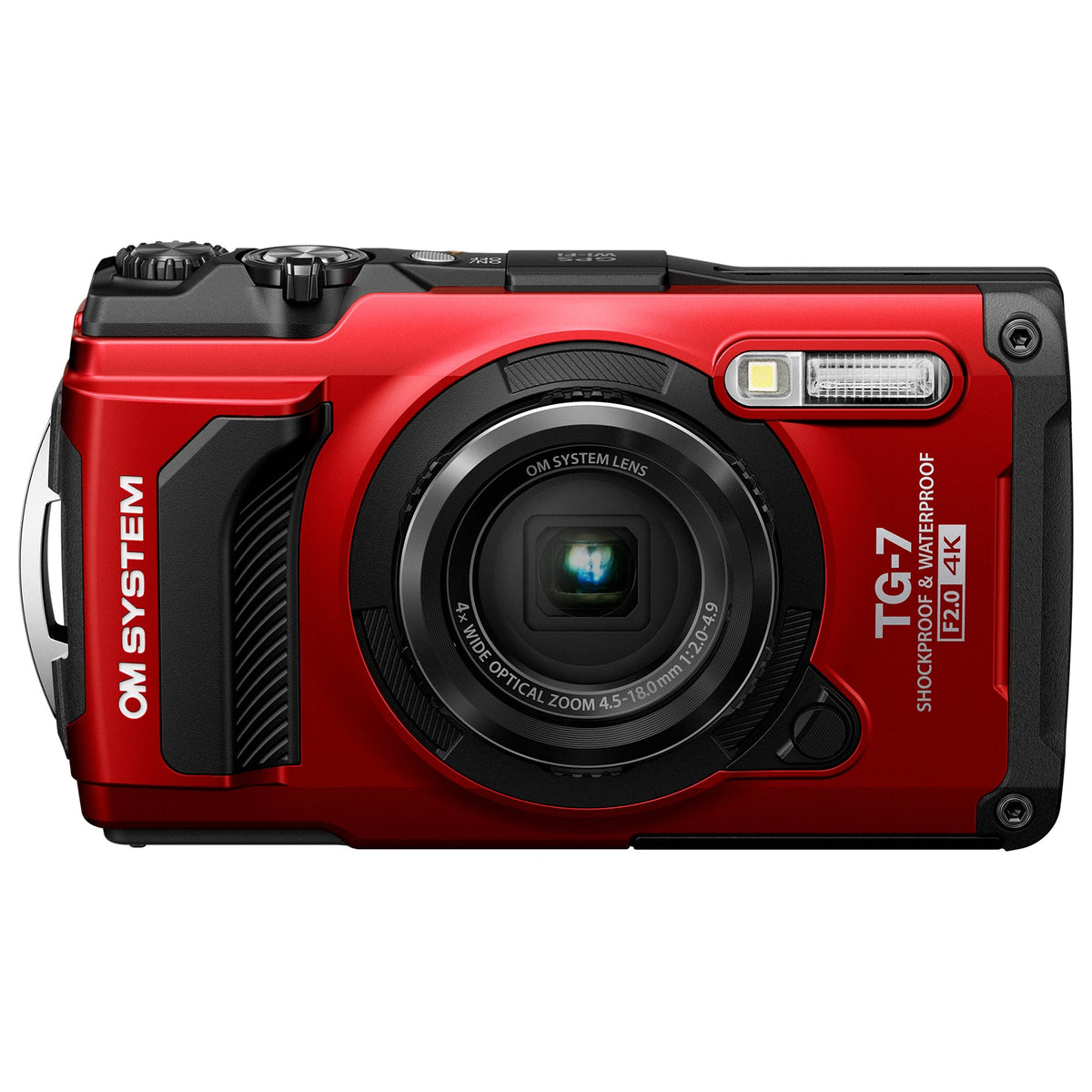 Om System Tg-7 12Mp 4x Zoom Tough Compact Camera - Red & Black – view 2
