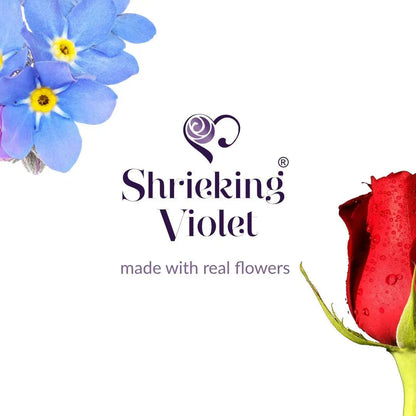 Forget-me-not necklace by Shrieking Violet® Sterling silver teardrop pendant with real forget-me-nots. Ideal for Mothers day or bridesmaid jewellery.